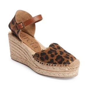 Pedro Garcia Orquidea Leopard Print Wedge Espadrille Sandals